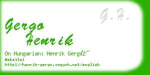 gergo henrik business card